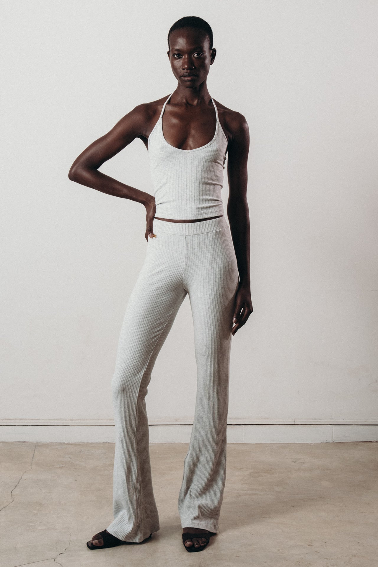 Rib Halter Neck Top
