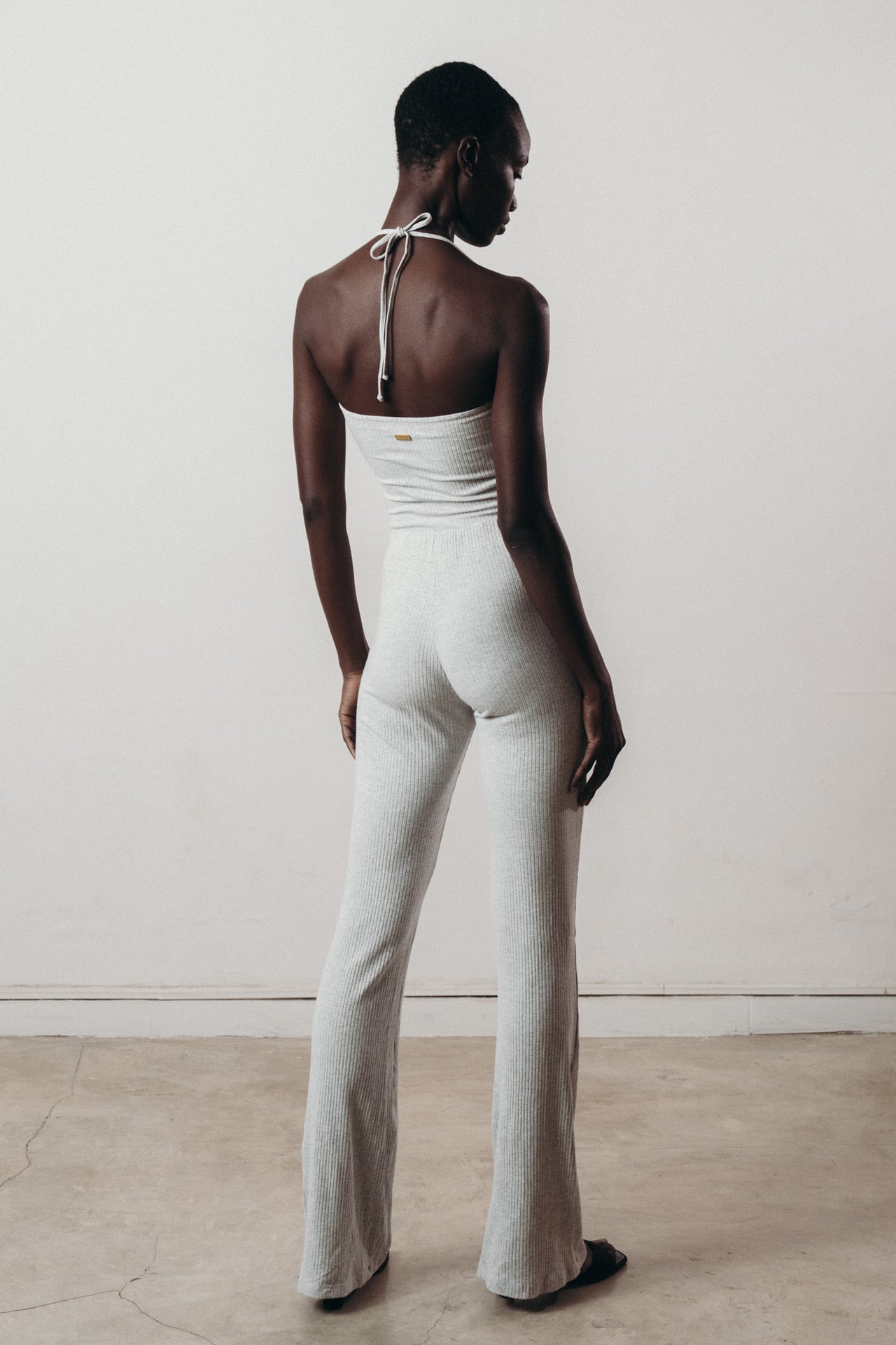 Rib Halter Neck Top
