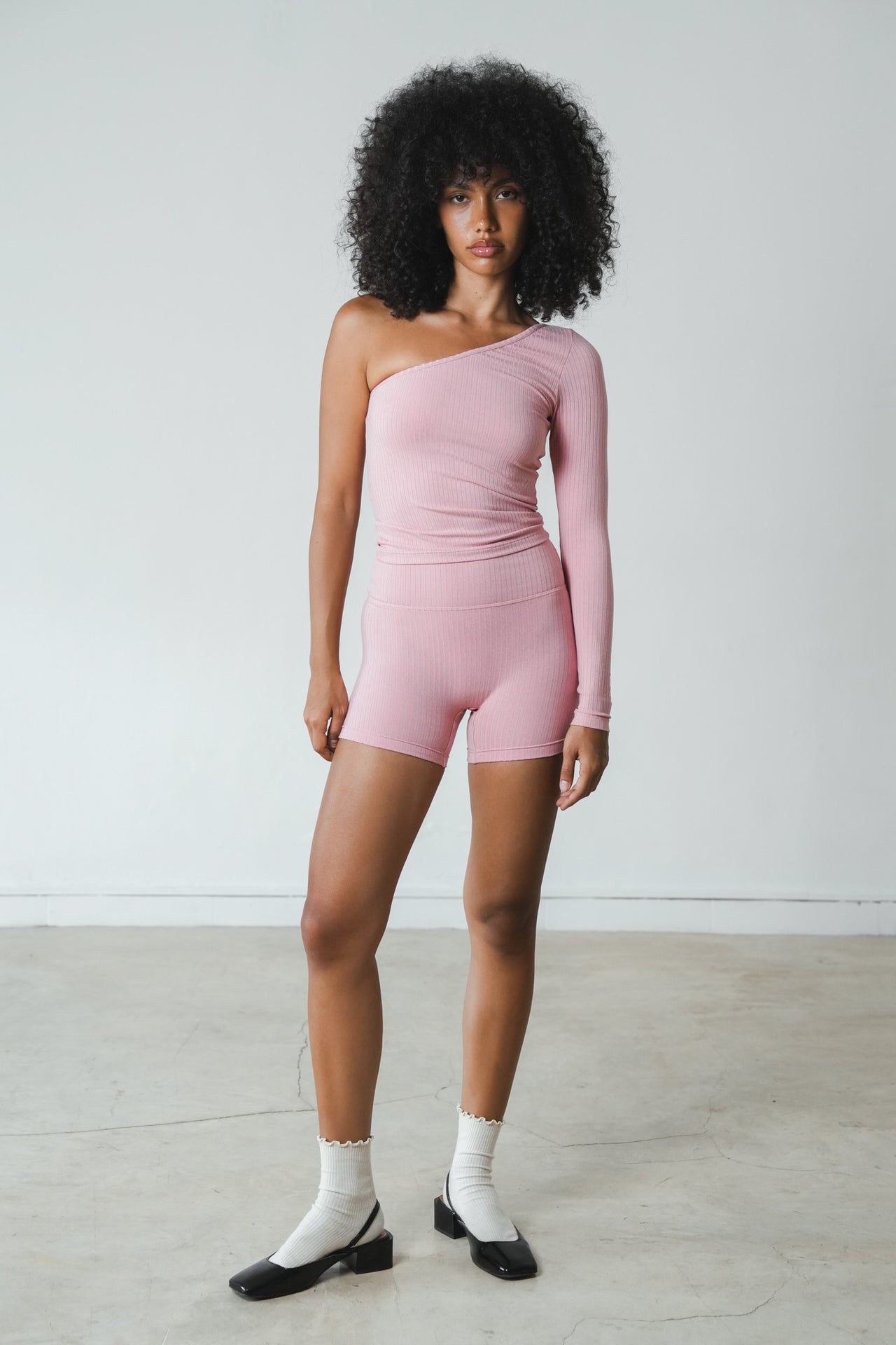 Rib One Shoulder Top