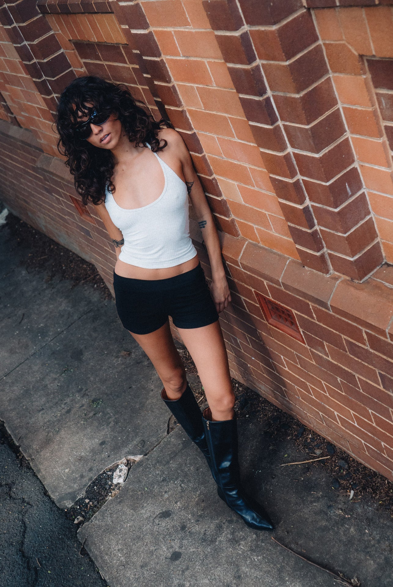 Rib Halter Neck Top